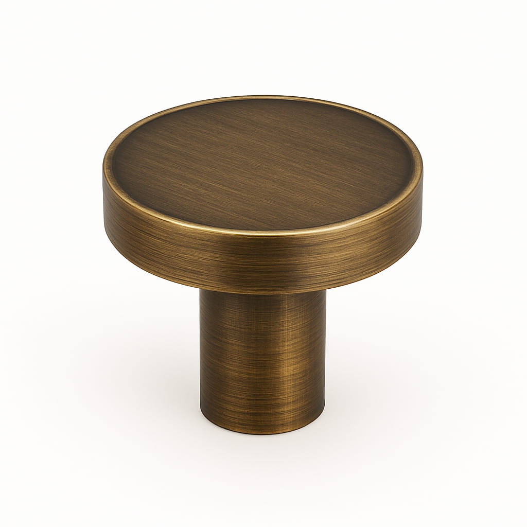Poignée bouton 32mm en laiton brut, accessoire de meuble cuisine sur mesure