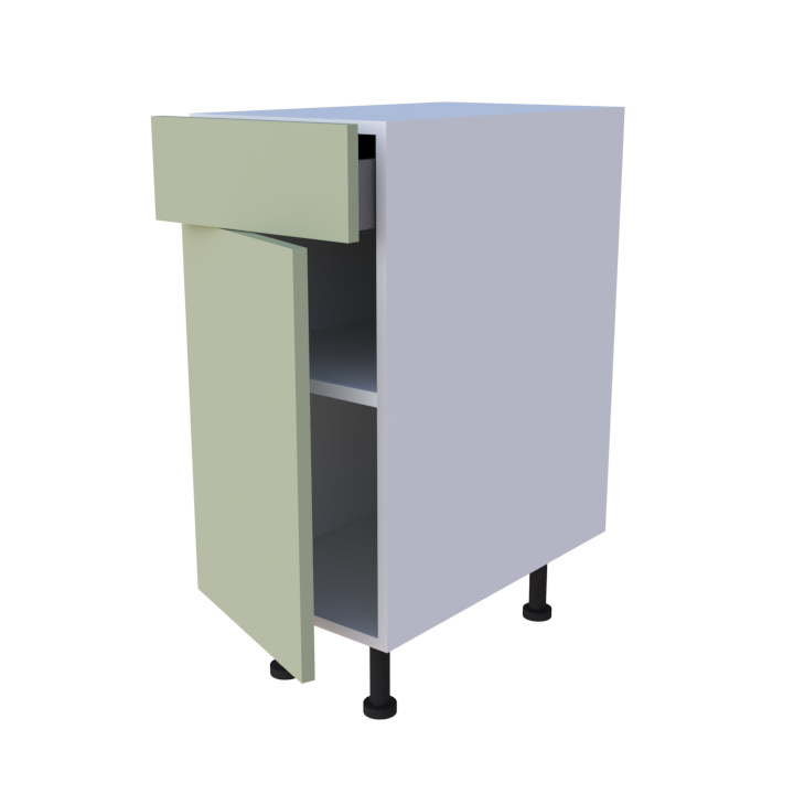 Meuble bas 1 porte + 1 tiroir - larg. 35 cm - Haut. 85cm (pieds inclus)