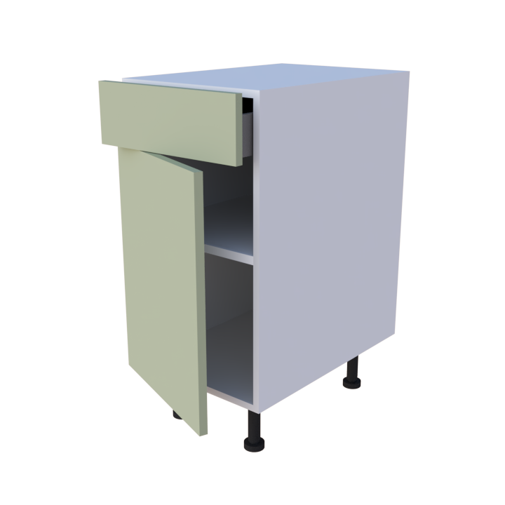 Meuble bas 1 porte + 1 tiroir - larg. 40 cm - Haut. 85cm (pieds inclus)