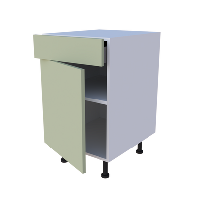Meuble bas 1 porte + 1 tiroir - larg. 50 cm - Haut. 85cm (pieds inclus)