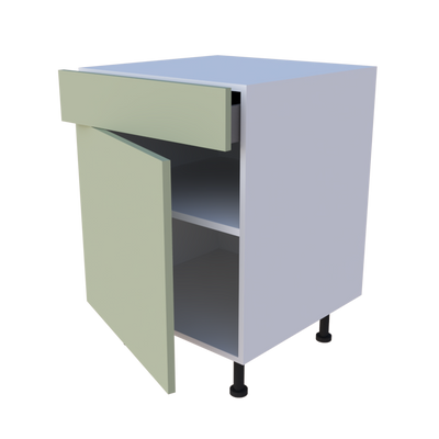Meuble bas 1 porte + 1 tiroir - larg. 60 cm - Haut. 85cm (pieds inclus)
