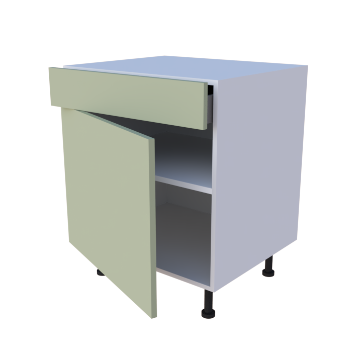 Meuble bas 1 porte + 1 tiroir - larg. 70 cm - Haut. 85cm (pieds inclus)