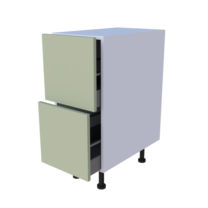 Meuble bas 2 casseroliers - larg. 35 cm - Haut. 85cm (pieds inclus)