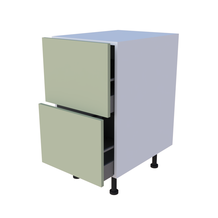 Meuble bas 2 casseroliers - larg. 45 cm - Haut. 85cm (pieds inclus)