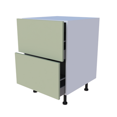 Meuble bas 2 casseroliers - larg. 60 cm - Haut. 85cm (pieds inclus)