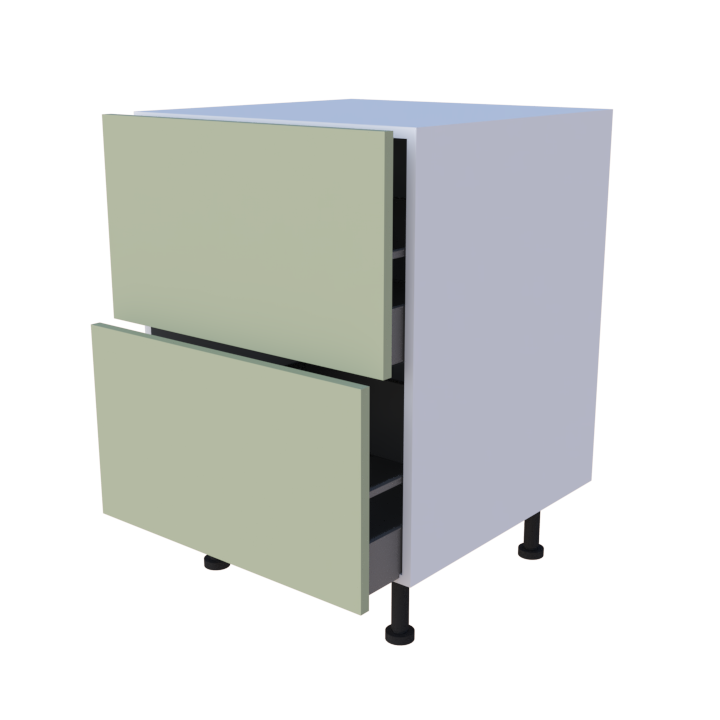 Meuble bas 2 casseroliers - larg. 60 cm - Haut. 85cm (pieds inclus)