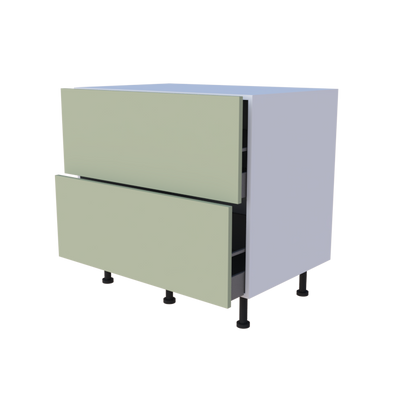 Meuble bas 2 casseroliers - Larg. 90cm - Haut. 85cm (pieds inclus)