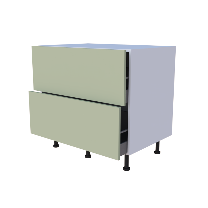 Meuble bas 2 casseroliers - Larg. 90cm - Haut. 85cm (pieds inclus)