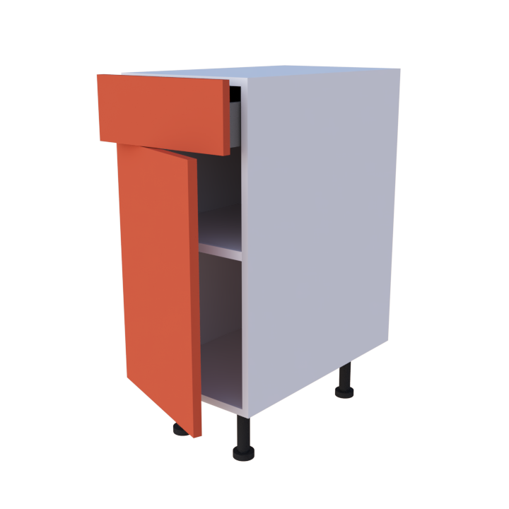 Meuble bas 1 porte + 1 tiroir - larg. 35 cm - Haut. 85cm (pieds inclus)
