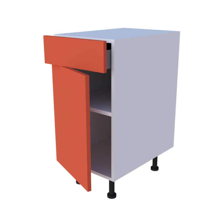 Meuble bas 1 porte + 1 tiroir - larg. 40 cm - Haut. 85cm (pieds inclus)