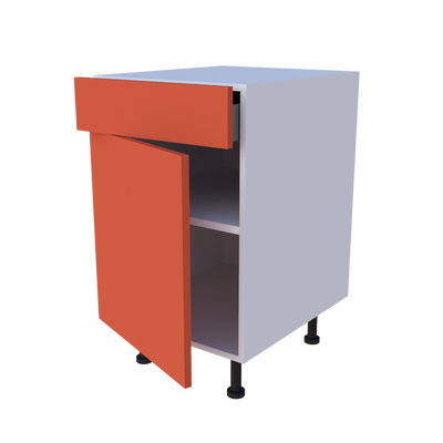 Meuble bas 1 porte + 1 tiroir - larg. 50 cm - Haut. 85cm (pieds inclus)