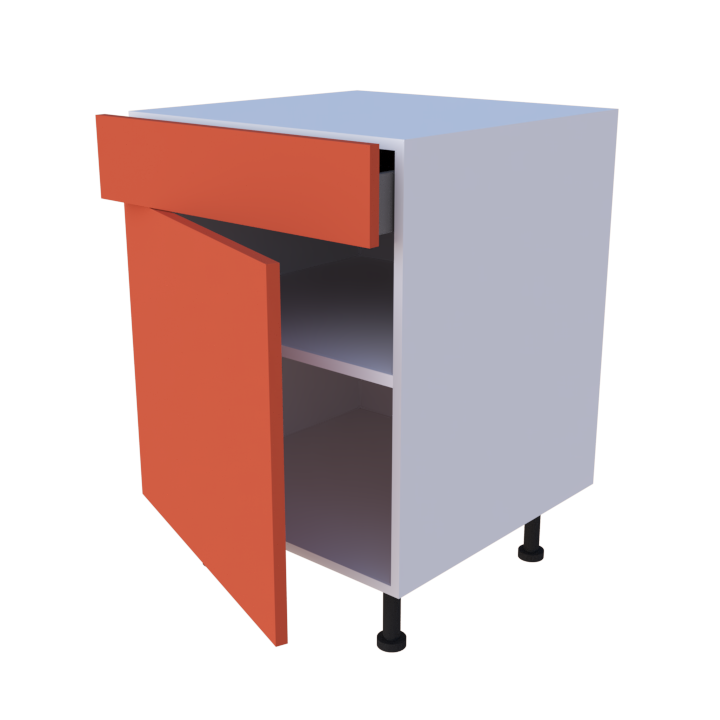 Meuble bas 1 porte + 1 tiroir - larg. 60 cm - Haut. 85cm (pieds inclus)