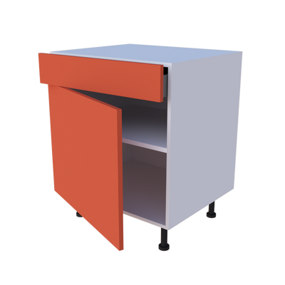 Meuble bas 1 porte + 1 tiroir - larg. 70 cm - Haut. 85cm (pieds inclus)