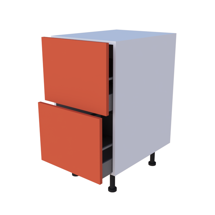 Meuble bas 2 casseroliers - larg. 45 cm - Haut. 85cm (pieds inclus)