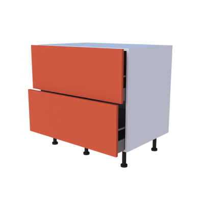 Meuble bas 2 casseroliers - Larg. 90cm - Haut. 85cm (pieds inclus)