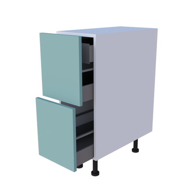 Meuble bas 2 casseroliers + 1 tiroir caché - Larg. 30cm - Haut. 85cm (pieds inclus)