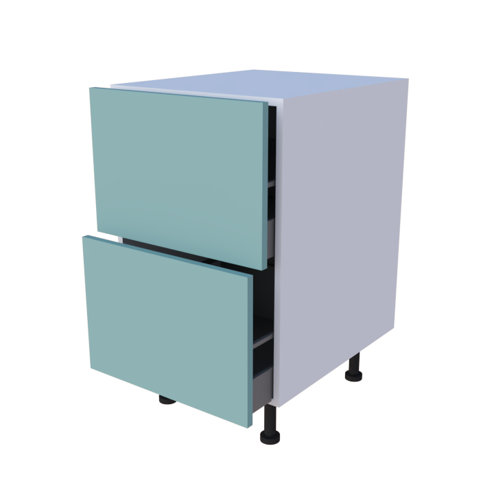 Meuble bas 2 casseroliers - larg. 50 cm - Haut. 85cm (pieds inclus)