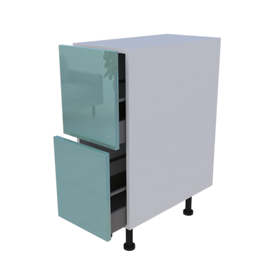 Meuble bas 2 casseroliers - larg. 30 cm - Haut. 85cm (pieds inclus)