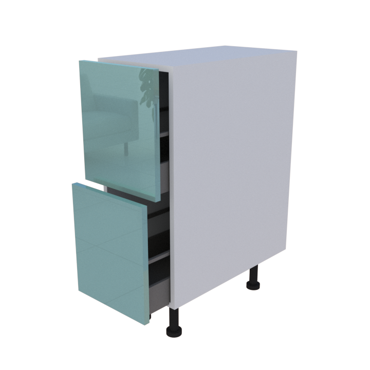 Meuble bas 2 casseroliers - larg. 30 cm - Haut. 85cm (pieds inclus)