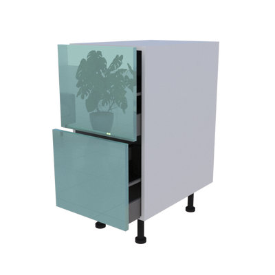 Meuble bas 2 casseroliers - larg. 40 cm - Haut. 85cm (pieds inclus)