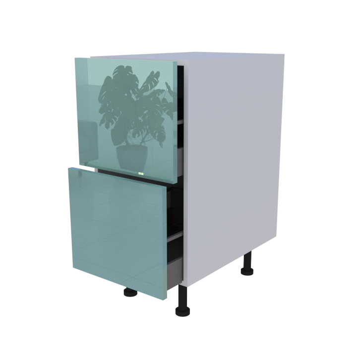 Meuble bas 2 casseroliers - larg. 40 cm - Haut. 85cm (pieds inclus)
