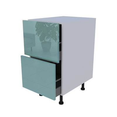 Meuble bas 2 casseroliers - larg. 45 cm - Haut. 85cm (pieds inclus)
