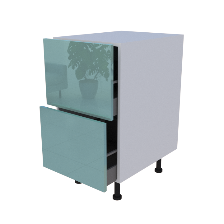 Meuble bas 2 casseroliers - larg. 45 cm - Haut. 85cm (pieds inclus)