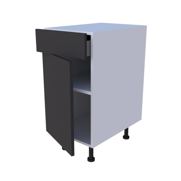 Meuble bas 1 porte + 1 tiroir - larg. 40 cm - Haut. 85cm (pieds inclus)