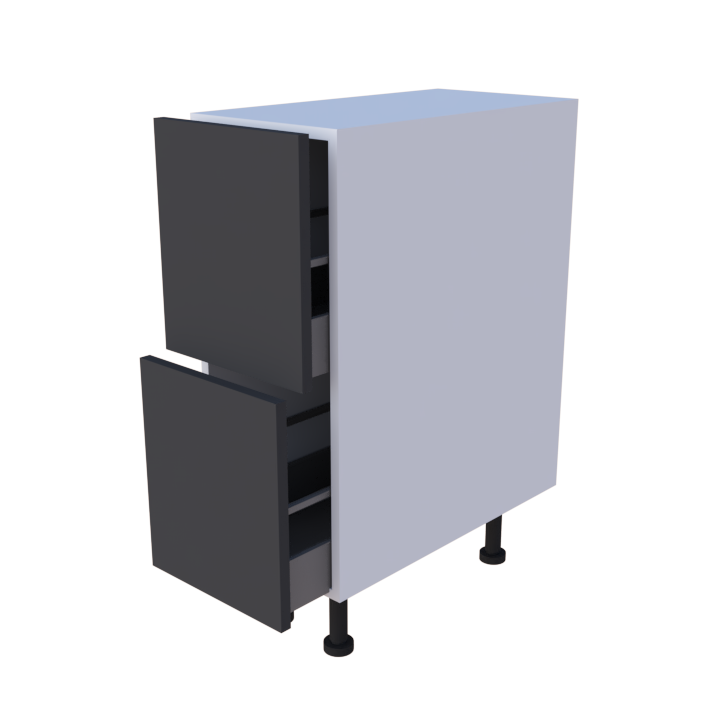 Meuble bas 2 casseroliers - larg. 30 cm - Haut. 85cm (pieds inclus)