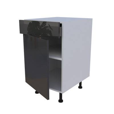 Meuble bas 1 porte + 1 tiroir - larg. 50 cm - Haut. 85cm (pieds inclus)