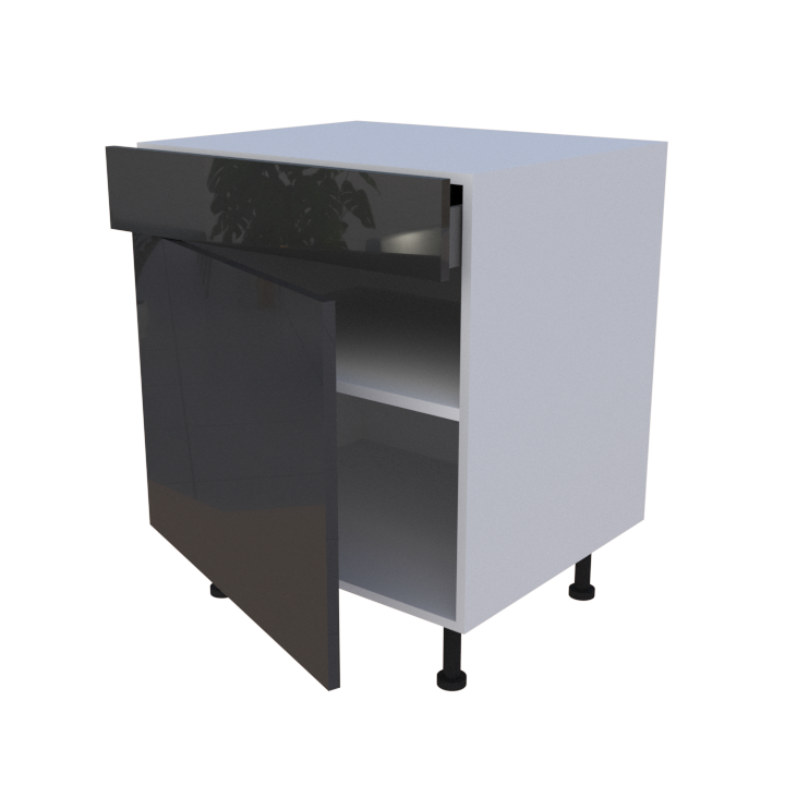 Meuble bas 1 porte + 1 tiroir - larg. 70 cm - Haut. 85cm (pieds inclus)
