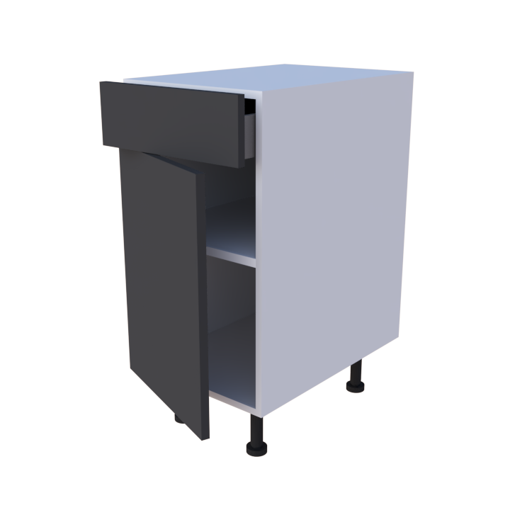 Meuble bas 1 porte + 1 tiroir - larg. 40 cm - Haut. 85cm (pieds inclus)