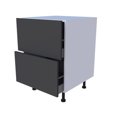 Meuble bas 2 casseroliers - larg. 60 cm - Haut. 85cm (pieds inclus)