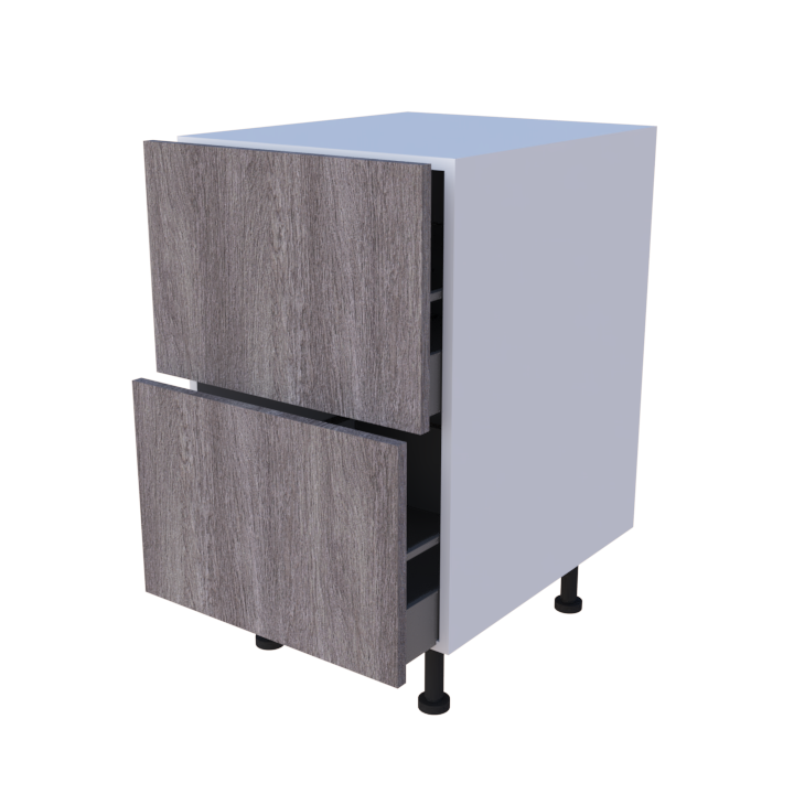 Meuble bas 2 casseroliers - larg. 50 cm - Haut. 85cm (pieds inclus)