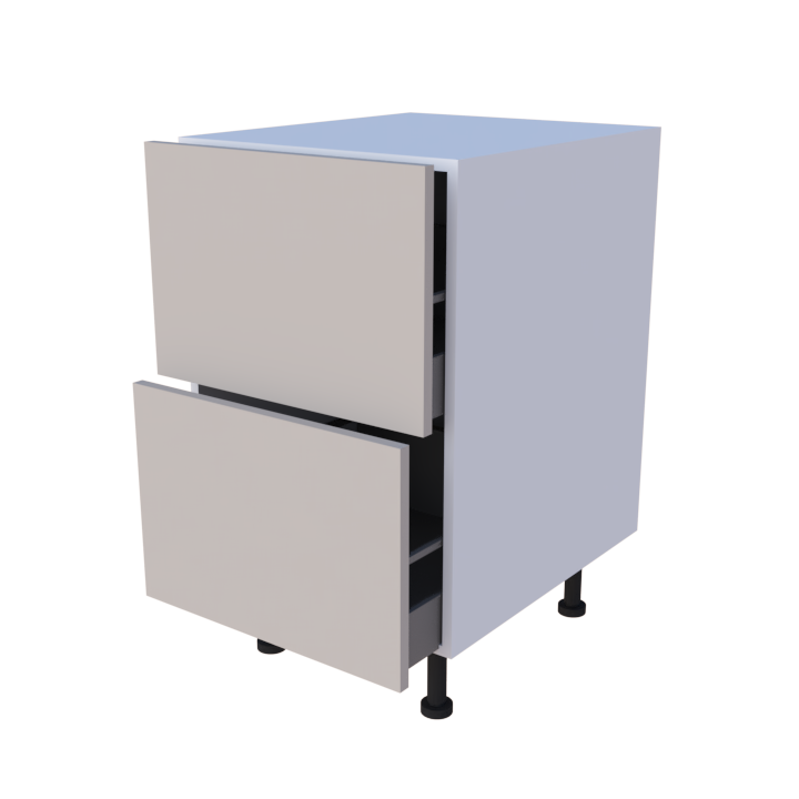 Meuble bas 2 casseroliers - larg. 50 cm - Haut. 85cm (pieds inclus)