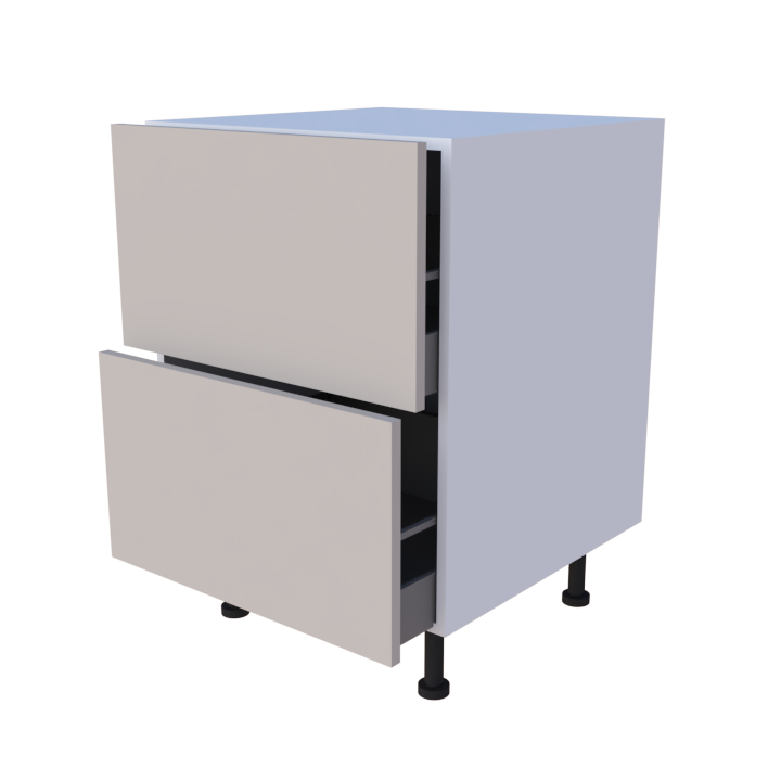 Meuble bas 2 casseroliers - larg. 60 cm - Haut. 85cm (pieds inclus)