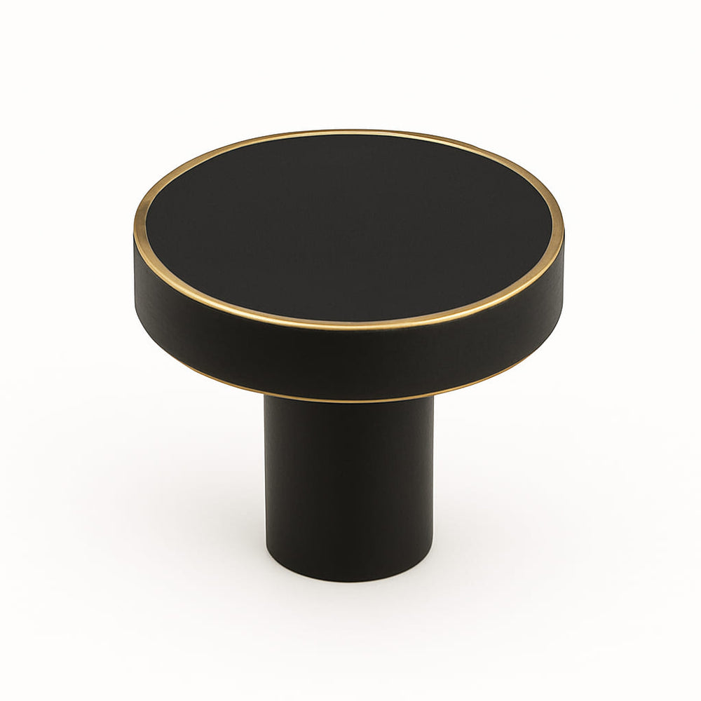 Poignée bouton 32mm laiton noir mat, robinetterie de cuisine sur mesure