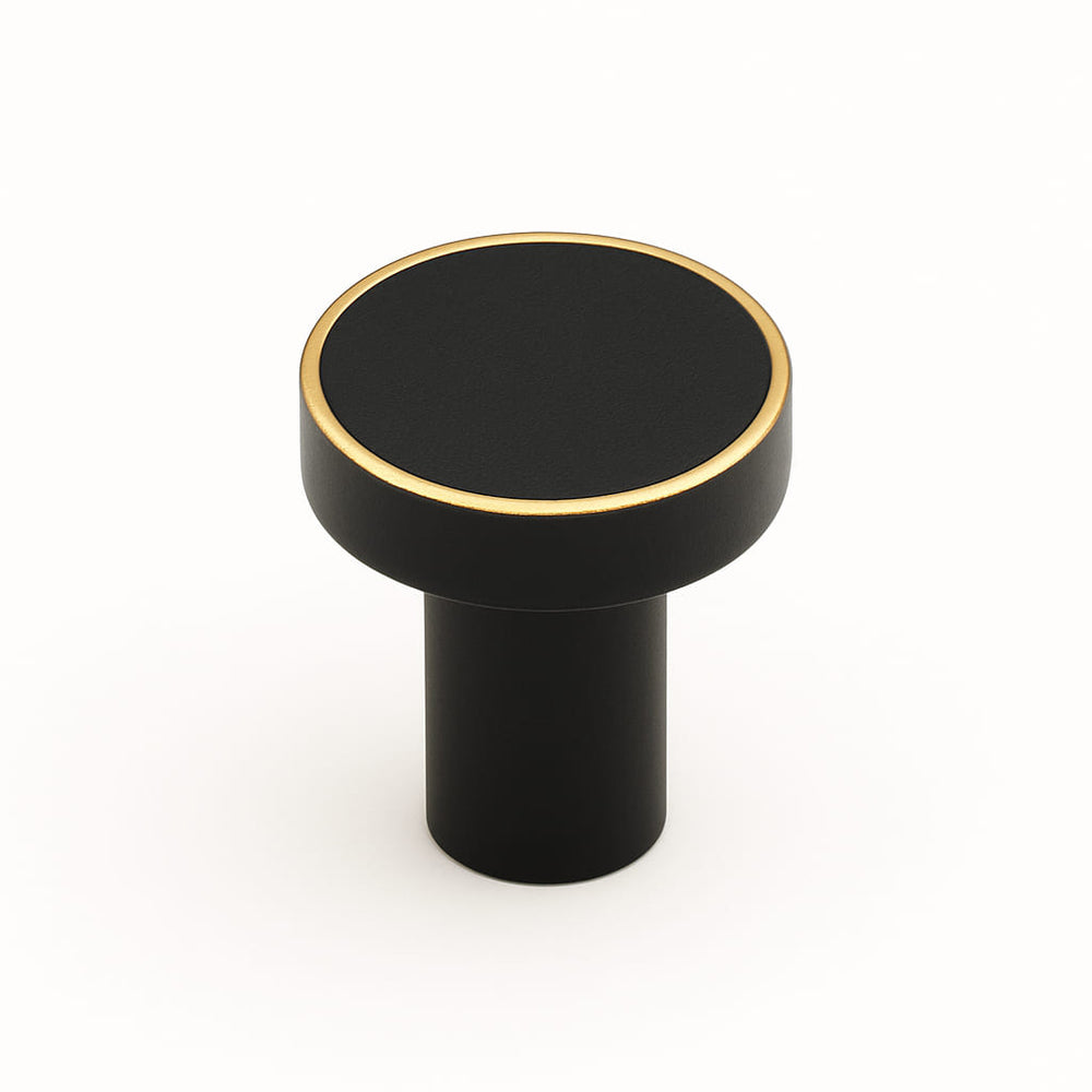 Poignée bouton 20mm laiton noir mat pour meuble de cuisine sur mesure