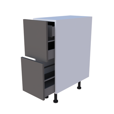 Meuble bas 2 casseroliers + 1 tiroir caché - Larg. 30cm - Haut. 85cm (pieds inclus)