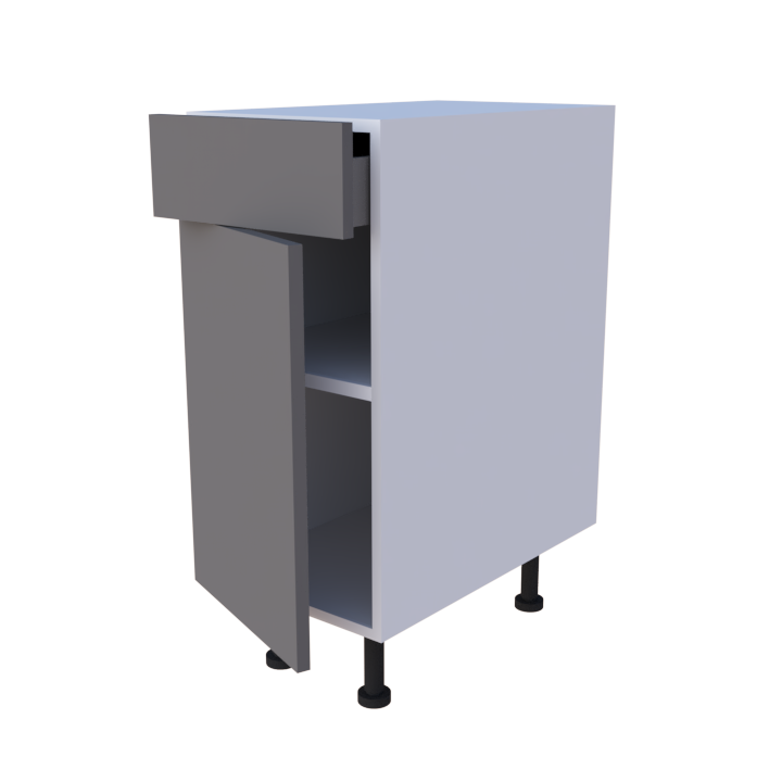 Meuble bas 1 porte + 1 tiroir - larg. 35 cm - Haut. 85cm (pieds inclus)