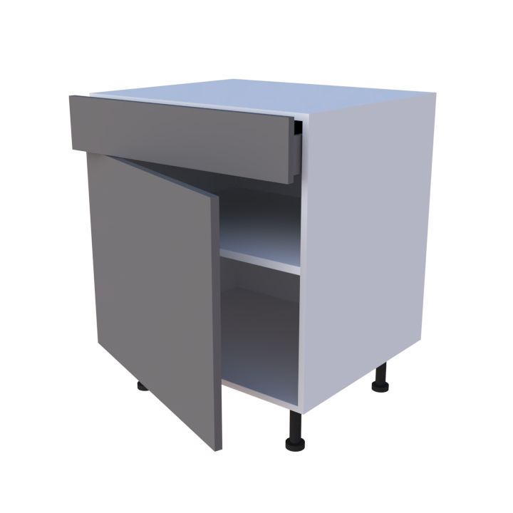 Meuble bas 1 porte + 1 tiroir - larg. 70 cm - Haut. 85cm (pieds inclus)