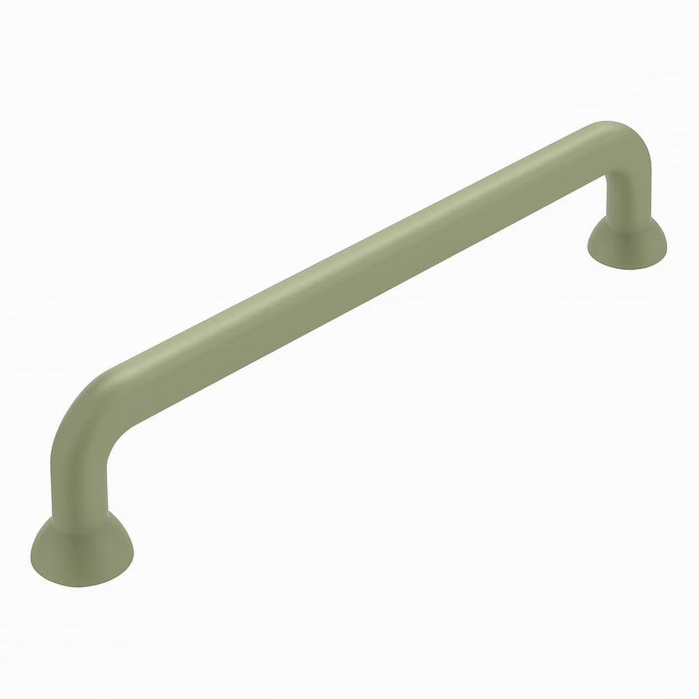 Poignée de meuble cuisine 144mm métal vert, finition contemporaine sur mesure