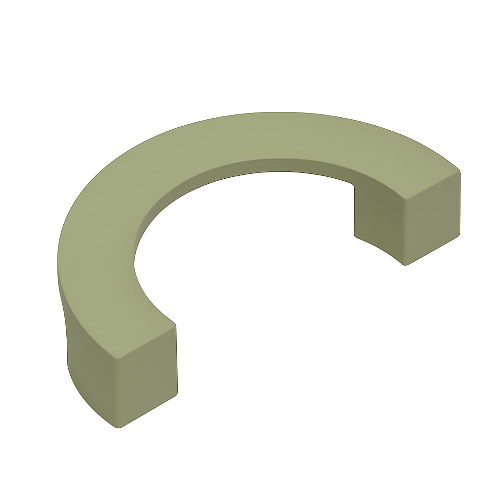 Poignée de meuble cuisine 113mm en métal vert, finition moderne sur mesure