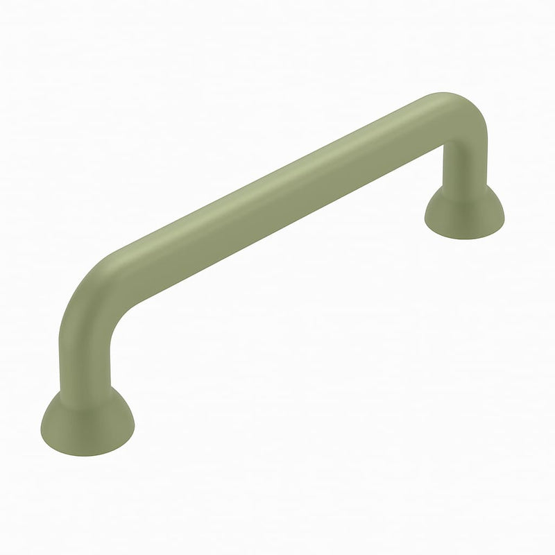 Poignée de cuisine 111mm en métal vert, finition moderne pour meuble sur mesure