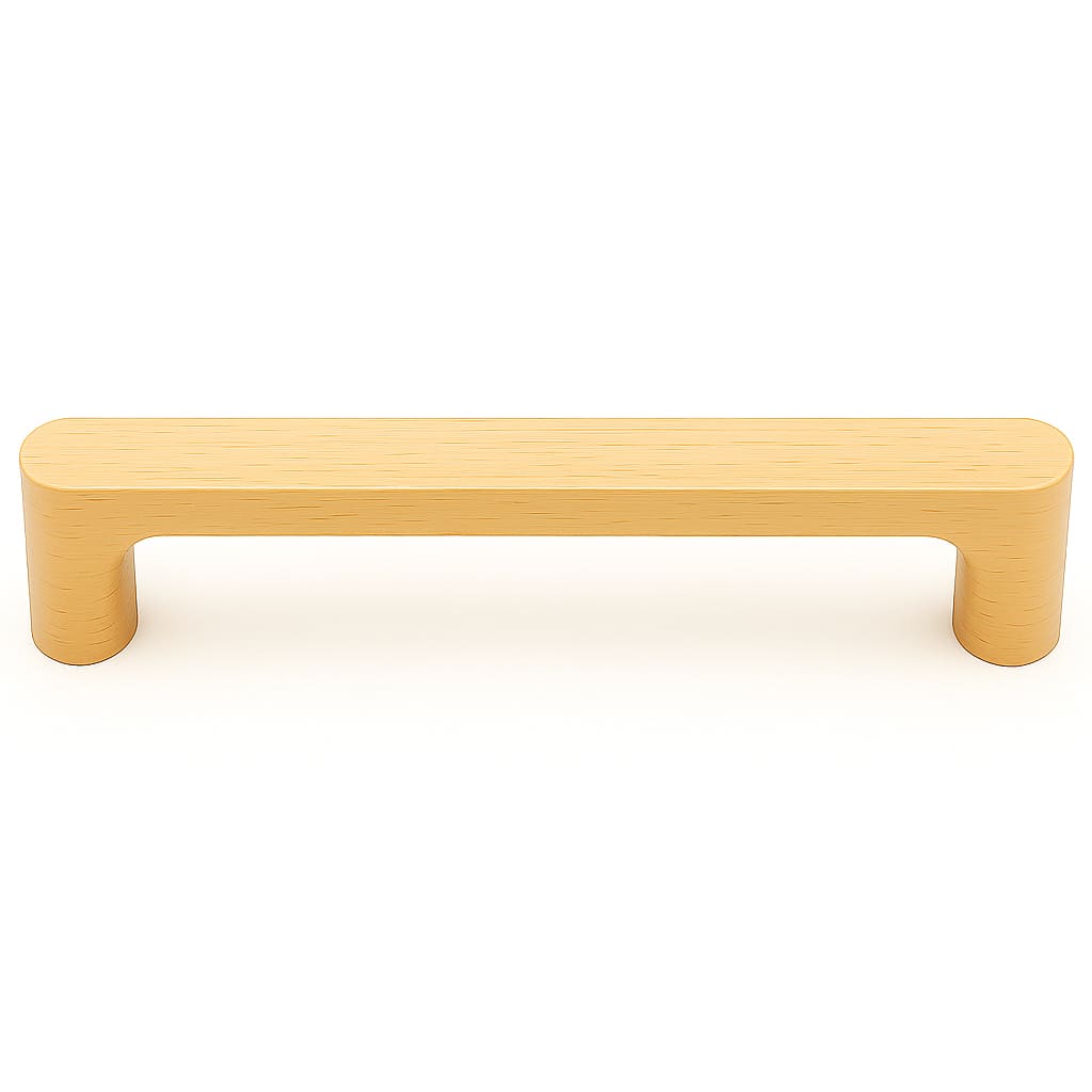 Poignée de cuisine 170mm en bois clair, finition naturelle pour meuble sur mesure