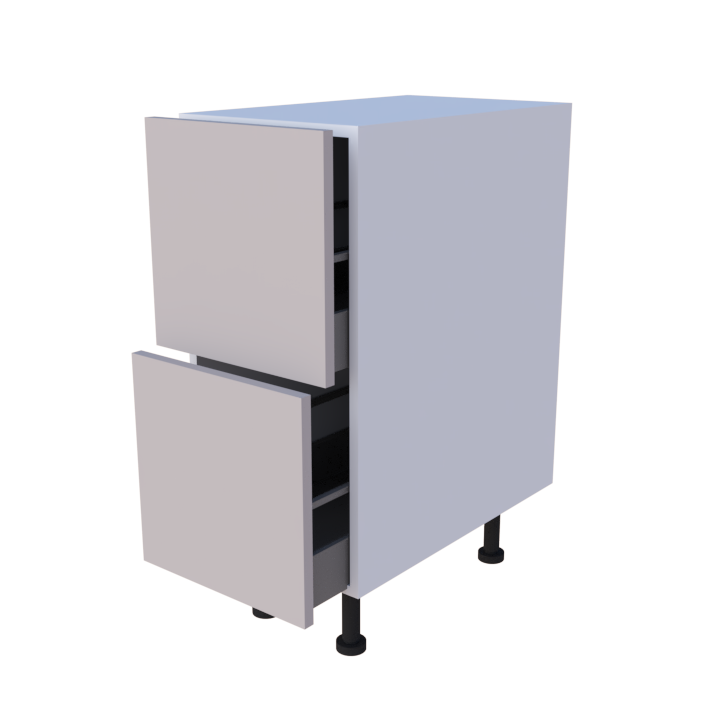 Meuble bas 2 casseroliers - larg. 35 cm - Haut. 85cm (pieds inclus)