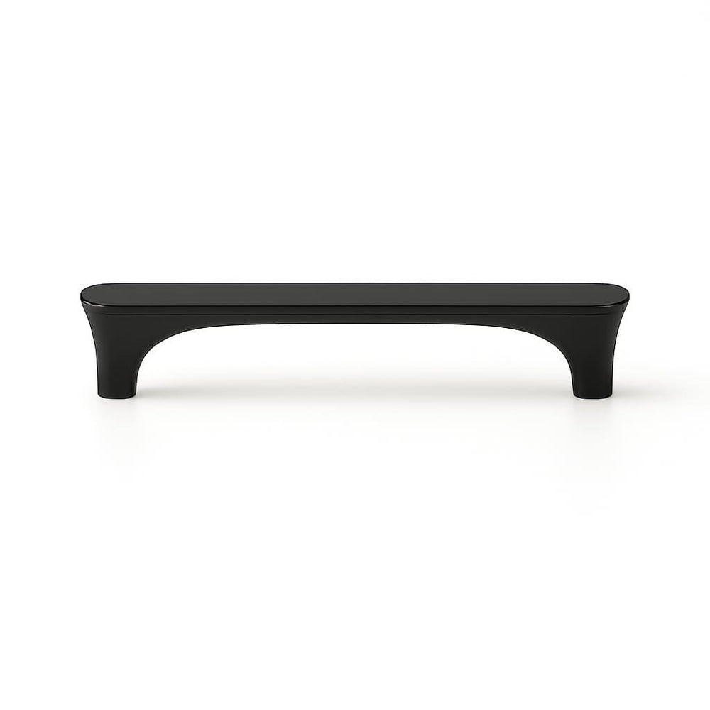 Poignée de meuble cuisine 152mm en métal noir mat, finition contemporaine