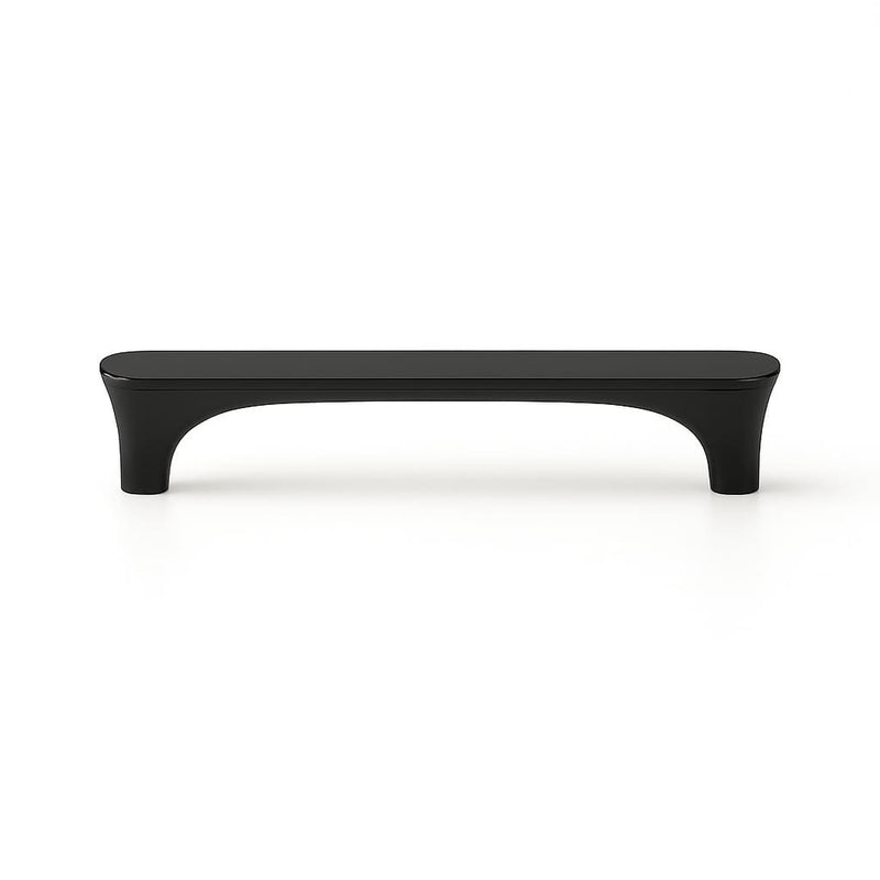Poignée de meuble cuisine 152mm en métal noir mat, finition contemporaine