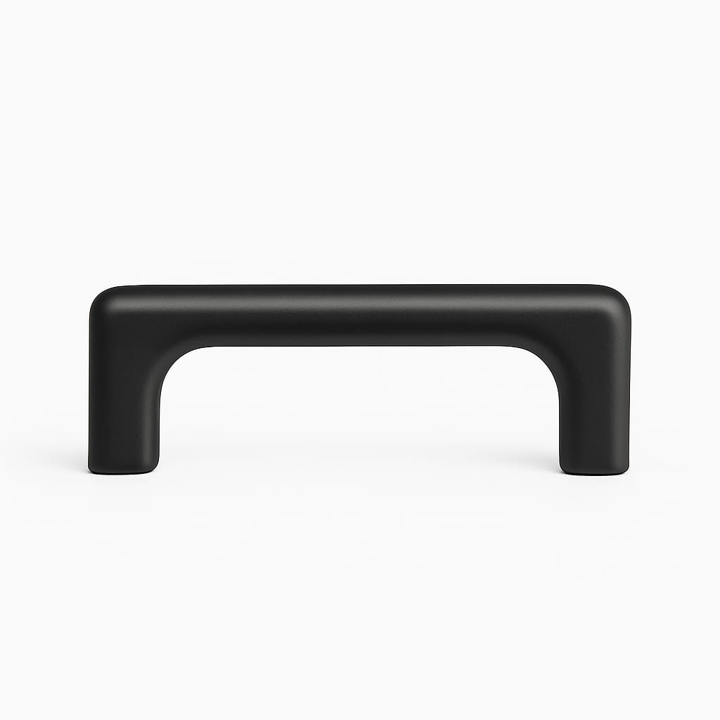 Poignée de meuble cuisine 106mm métal noir mat, design épuré contemporain