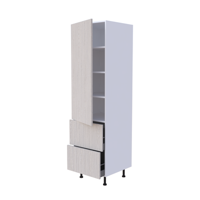 Colonne de cuisine 60x215cm avec 1 porte et 2 casseroliers, rangement grande hauteur sur mesure